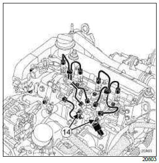 Renault Clio. Injector rail: Removal - Refitting