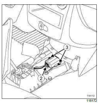 Renault Clio. Vehicle speed management unit: Removal - Refitting